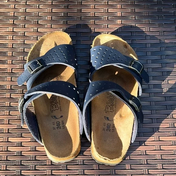 Birkenstock Birkies Navy Blue Sandals - Picture 6 of 16